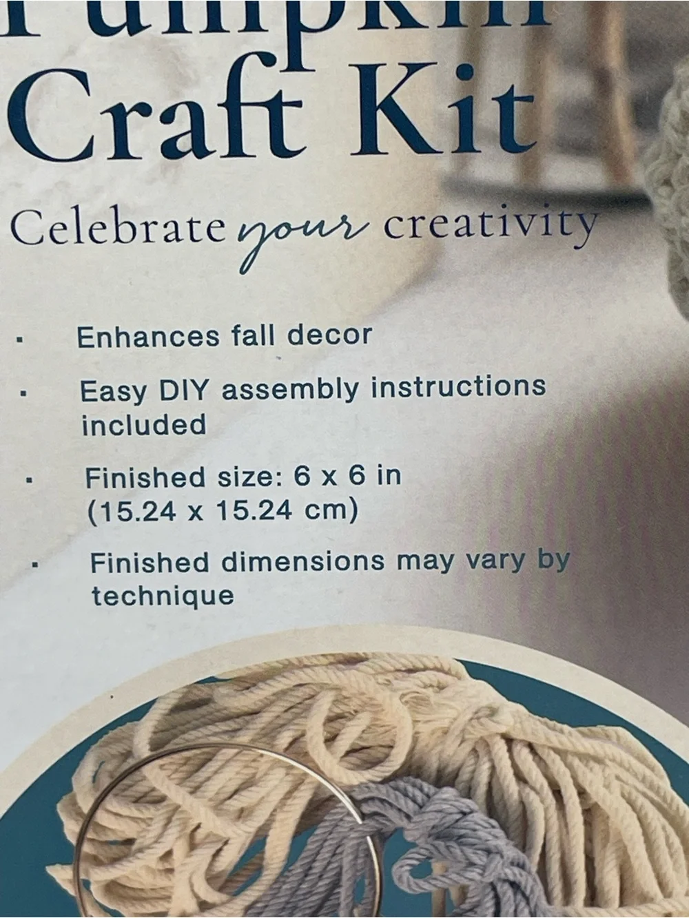 Freeform Craft Macrame Pumpkin Craft Kit - Cream & Rust - Picture 4 of 12